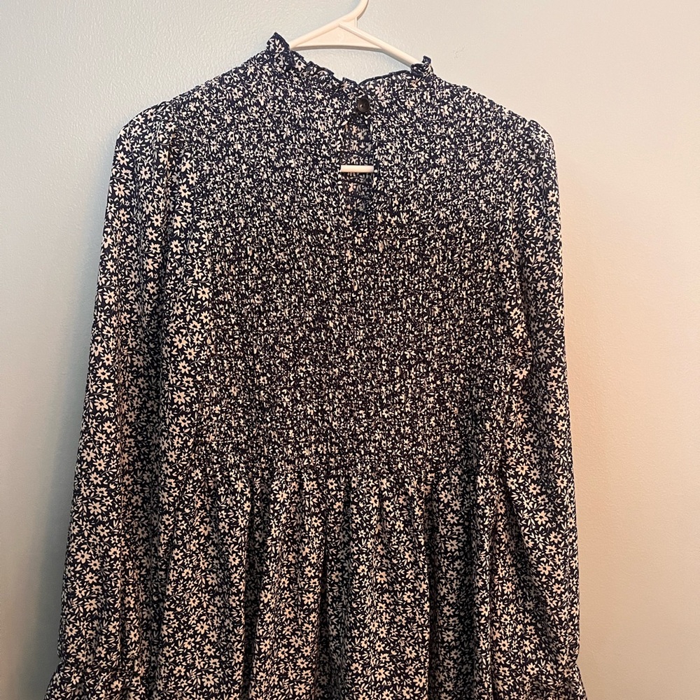 Blue and White Floral shirt